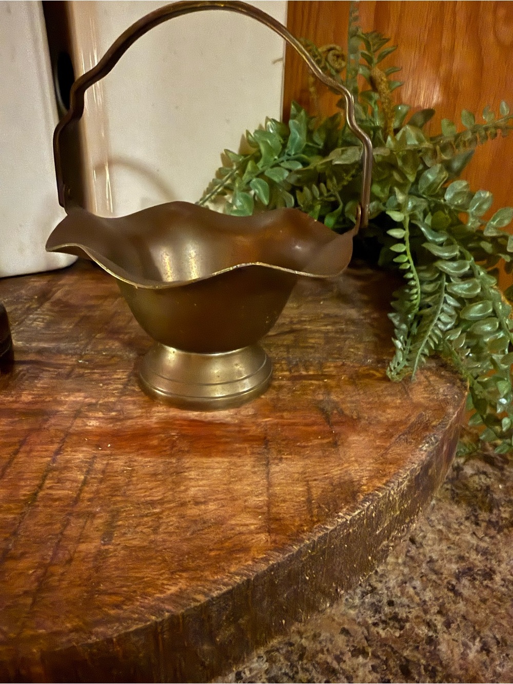Vintage Scalloped Brass Pedestal Dish: Trinket Holder or Tealight Candle Holder